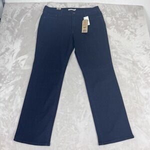 Levis 505 Jeans Womens 33 Blue Dark Wash Denim Straight Stretch Comfort NWT